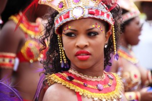 face of bajan woman barbados island crop over fest event caribean barbade